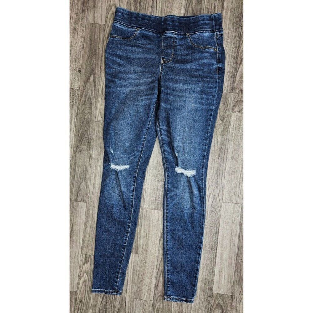(3/$35) Old Navy Size 4 Rockstar Skinny Pull On Distressed Blue Jeggings Jeans